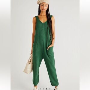 Free People Hailee Sweater Jumpsuit in Pine Heather